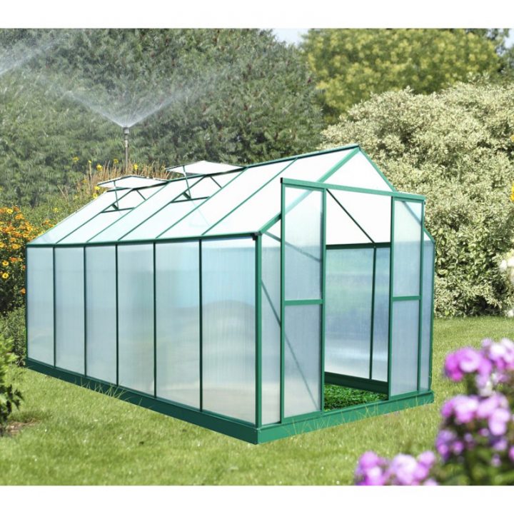 Serre De Jardin 12,8M² Polycarbonate 6Mm + Embase destiné Serre De Jardin Adossée