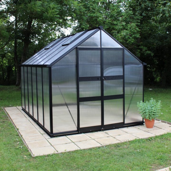 Serre De Jardin 9,71M² Polycarbonate 6Mm Blockley Noire destiné Serre De Jardin D Occasion