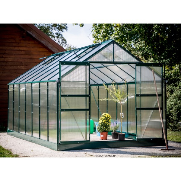 Serre De Jardin En Polycarbonate, Aluminium Vert, 10,37M² intérieur Serre De Jardin Jardiland
