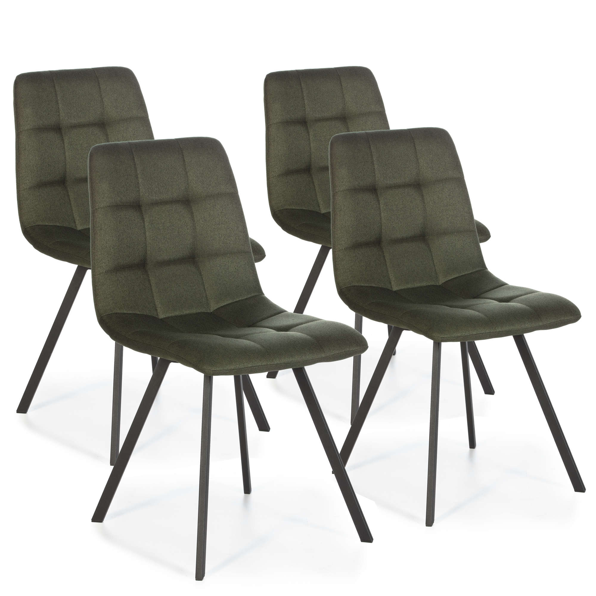 Set De 4 Chaises Salle À Manger Mila Tapissées Vertes tout Chaises De Salle À Manger But