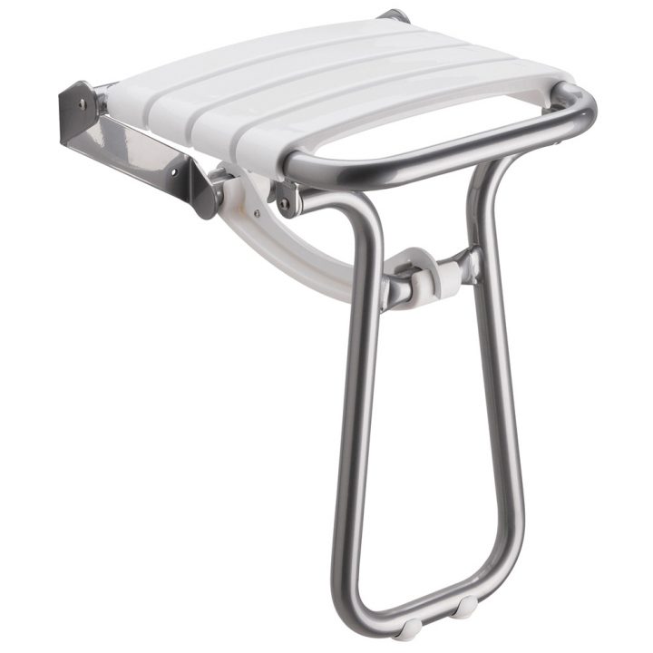 Siège De Douche, Blanc & Gris Chrome intérieur Siège De Douche Escamotable
