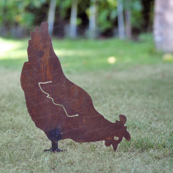 Silhouette Poule Qui Picore – Déco De Jardin En Métal pour Deco Metal Jardin Silhouette Poule Qui Picore – Déco De Jardin En Métal pour Deco Metal Jardin