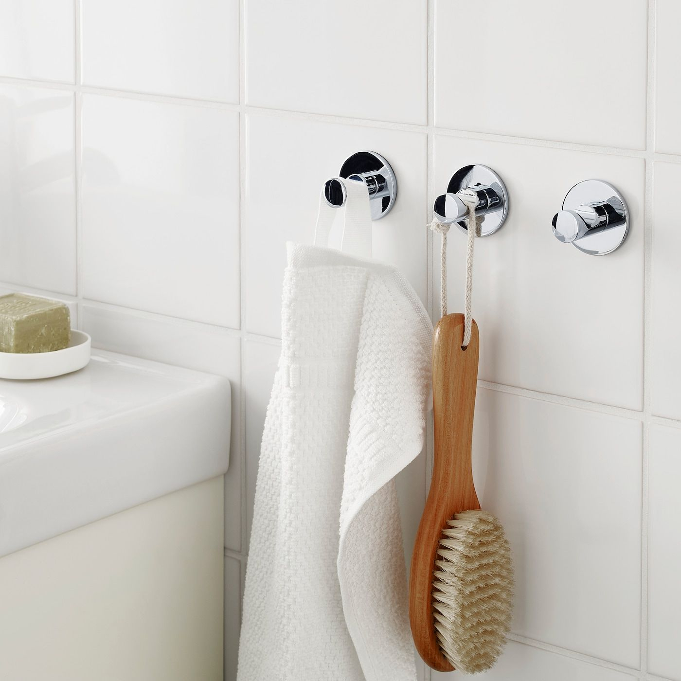 Skoghall Crochet, Autocollant - Chromé En 2020 | Accessoires intérieur Accessoire Salle De Bain Ikea