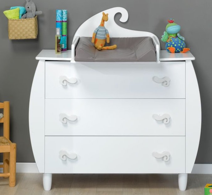 Sofamo – Commode Bébé 3 Tiroirs Blanche Lutin encequiconcerne Chambre Bebe Lutin
