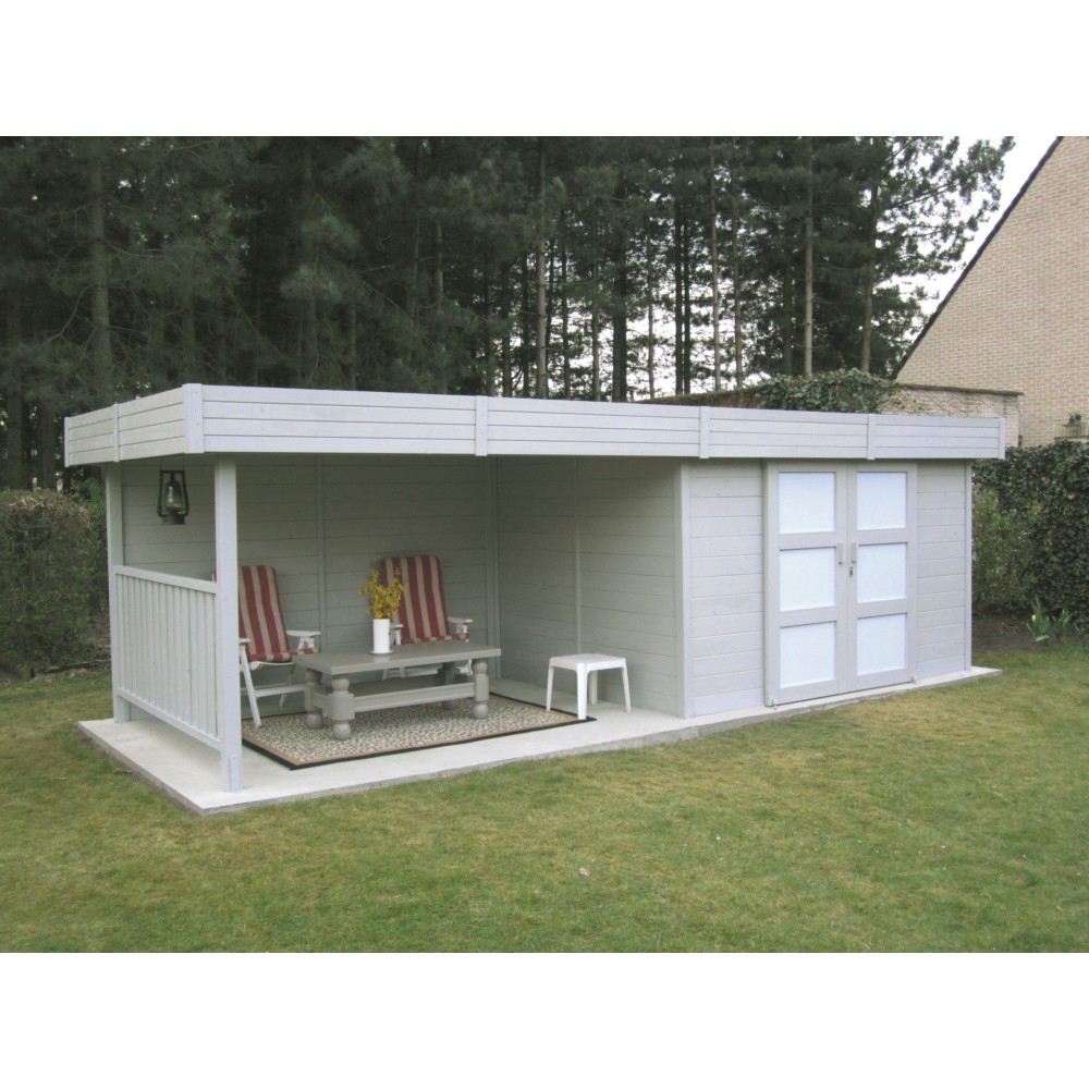 Solid Arhus - Abri De Jardin Toit Plat En Bois - 655 X 241 Cm - 7,65 M² serapportantà Abris De Jardin Toit Plat