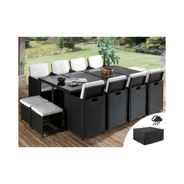 Sophia – Salon De Jardin Encastrable 12 Places – En Résine intérieur Housse Salon De Jardin Gifi