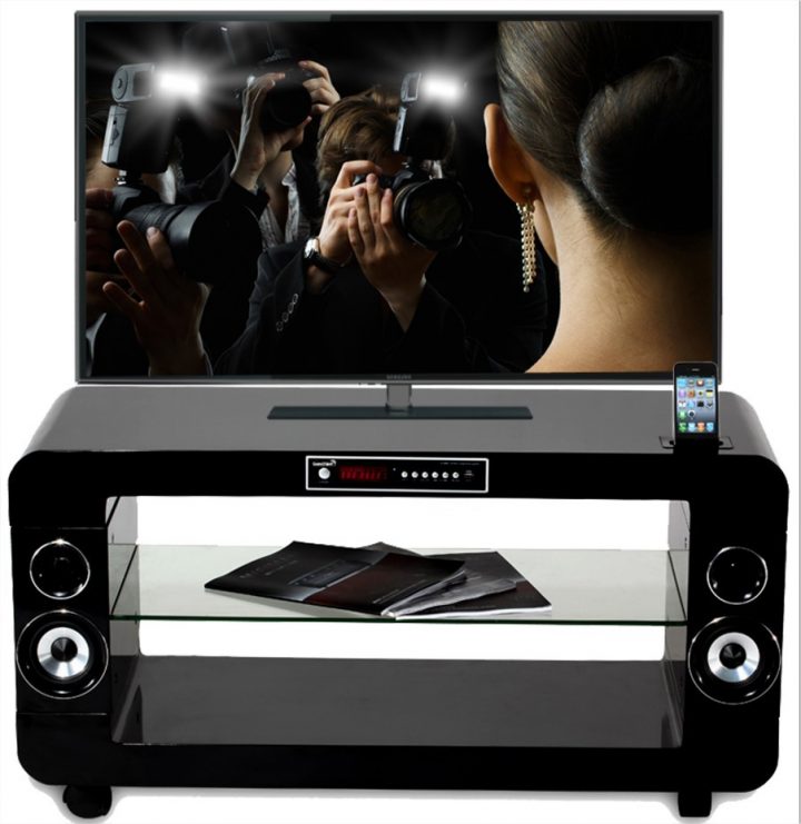 Soundvision Sv200B Noir (Sv200B) Achat Meuble Tv | Grosbill tout Meuble Tv Home Cinema Intégré