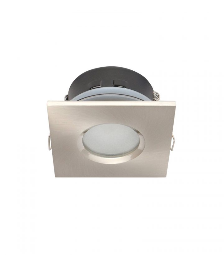 Spot Encastrable Salle De Bain Nickel Satiné Carré Gu5.3 Mr16 Ip65 W Led  Line – 245398 dedans Spot Led Encastrable Salle De Bain Ip65 Etanche