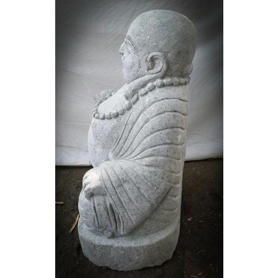 Statue De Jardin En Pierre Happy Bouddha 60 Cm intérieur Jardin Zen Bouddha Avec Pierres Portes Bonheurs