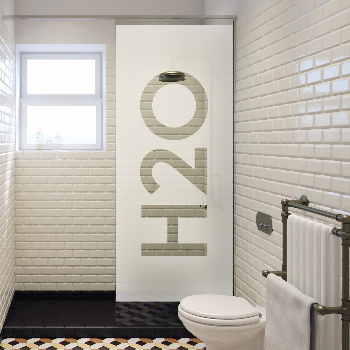 Sticker Porte De Douche H2O à Stickers Porte De Douche