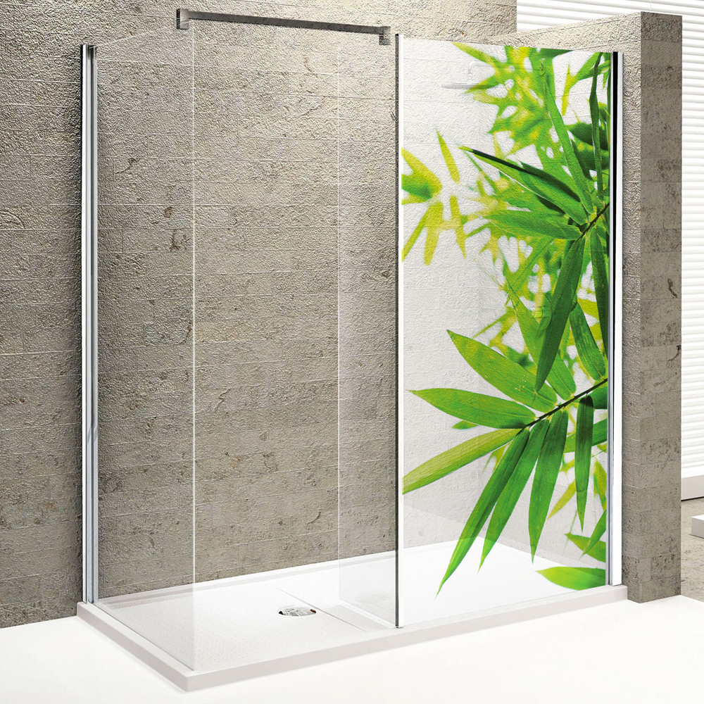 Stickers Paroi De Douche Semi Translucide Feuilles Pas Cher avec Stickers Porte De Douche