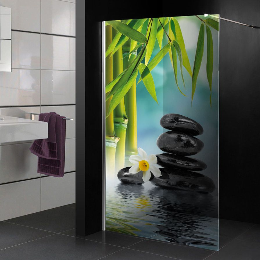Stickers Paroi De Douche Semi Translucide Zen | Paroi De pour Stickers Porte De Douche