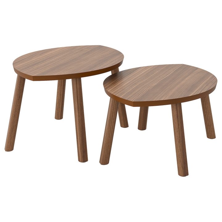 Stockholm Tables Gigognes, Lot De 2 – Plaqué Noyer – Ikea pour Table Basse De Jardin Ikea