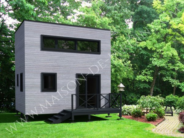 Studios De Jardin Mezzanine Cube Avec Ossature Bois, Clé intérieur Studio De Jardin Habitable