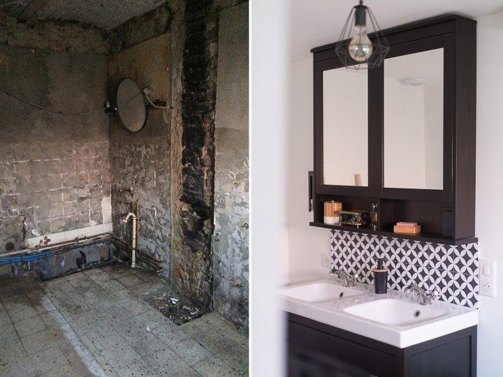 Sweet Home – La Salle De Bain En Noir Et Blanc Avec Audella concernant Credence Salle De Bain Ikea