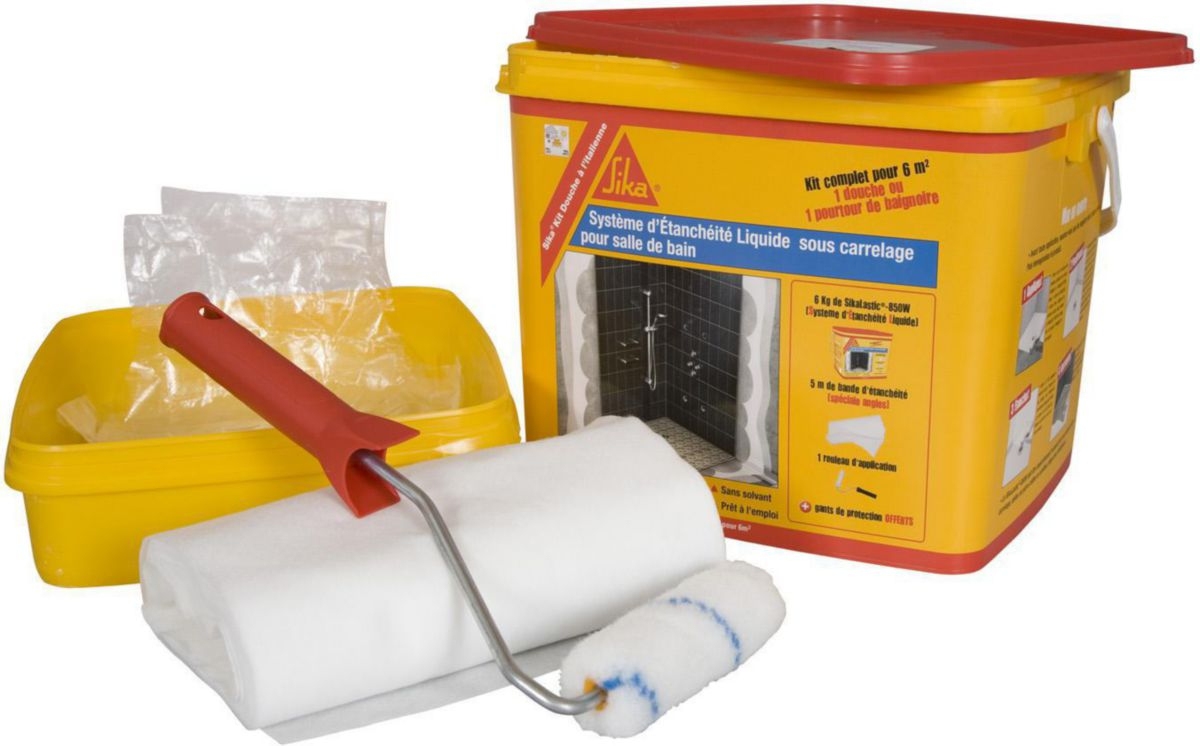 Système D'étanchéité Liquide Sous Carrelage Sikalastic-850 W - Kit Douche À  L'italienne 6 Kg serapportantà Kit Etancheite Douche Italienne