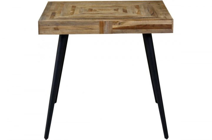 Table À Manger Carré En Teck Marron Et Métal Noir Nash Plus D'infos tout Table Salle A Manger Carré