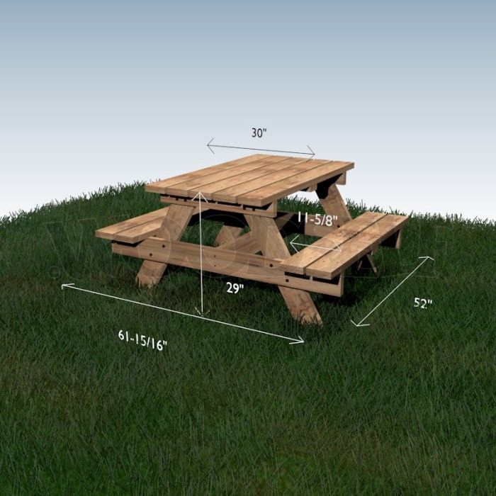 Table À Pique-Nique – Plan Du Meuble | Стол Для Пикника concernant Fabriquer Table Bois Exterieur