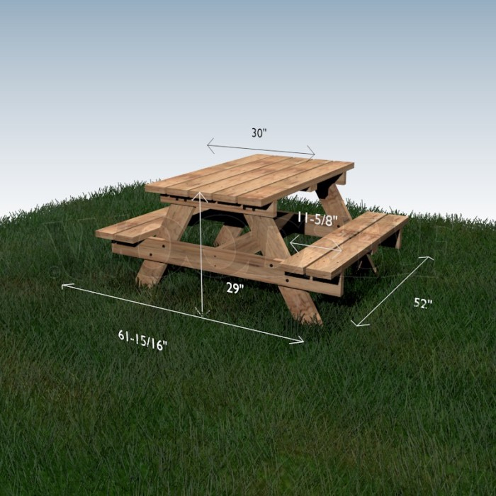 Table À Pique-Nique – Woodself – Le Site Des Plans De encequiconcerne Table De Jardin En Bois Avec Banc Integre