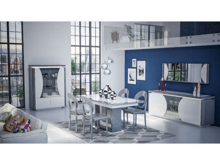 Table Avec Allonge L.max 220 Cm Lorenzo Coloris Blanc dedans Table Salle À Manger Conforama