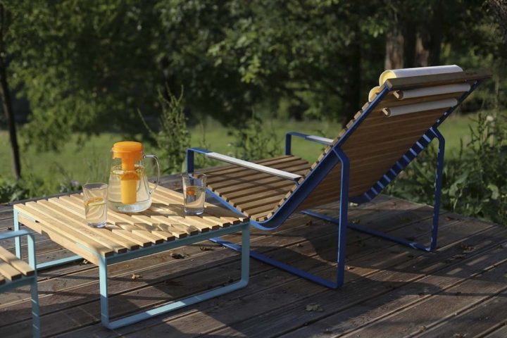 Table Basse Carrée De Jardin Préva, Métal Acier De Couleur pour Table Jardin Bois Et Metal