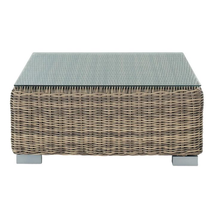 Table Basse De Jardin En Verre Trempé Et Résine Tressée L serapportantà Table De Jardin En Resine Tressée