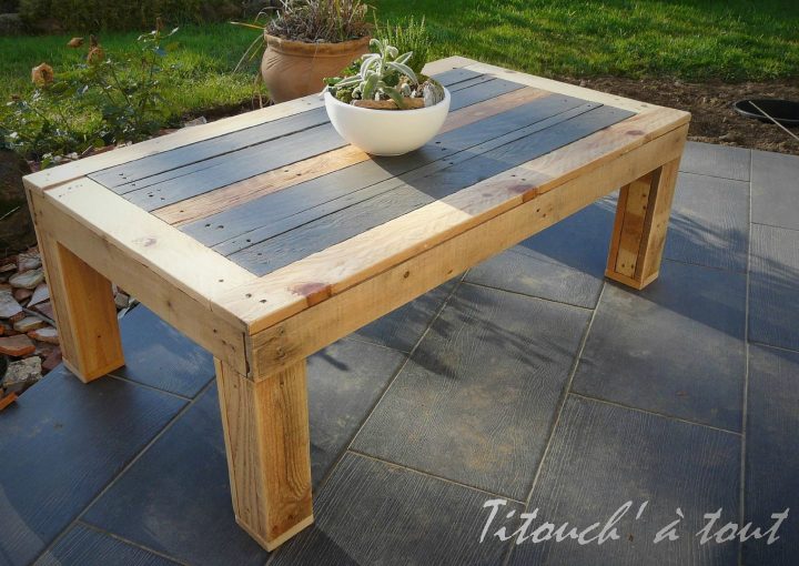 Table Basse Extérieure En Palettes – Titouch À Tout encequiconcerne Fabriquer Table Bois Exterieur
