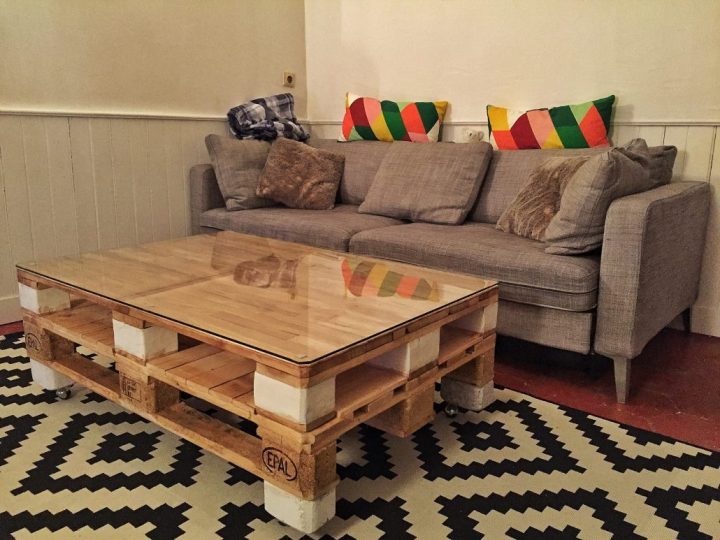 Table Basse Palette Moderne à Faire Une Coiffeuse En Palette