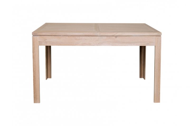Table Carrée Extensible En Chêne Massif Blanchi – Hellin tout Table Salle A Manger Carré