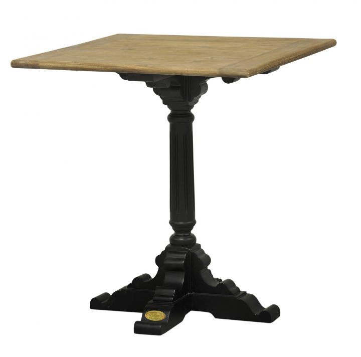 Table De Bistrot Pied Simple De Kercoet Table D'appoint Cuisine Salle À  Manger Plateau Carrée En Acacia Massif à Table Salle A Manger Carré