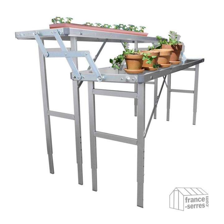 Table De Culture Pliante En Aluminium Pour Serre De Jardin avec Etagere De Jardin