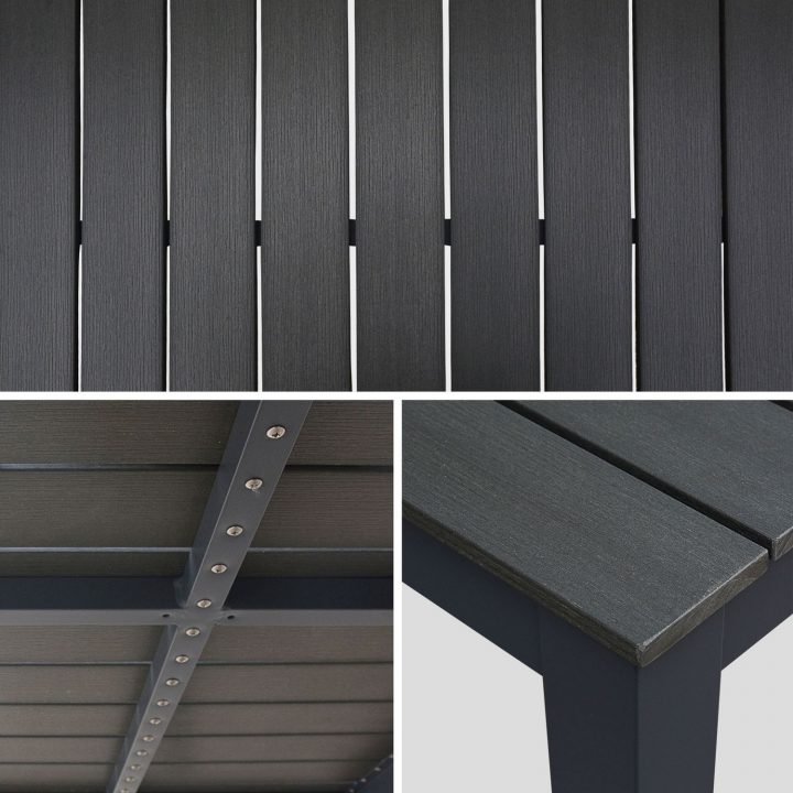 Table De Jardin, 4 Chaises Et 2 Fauteuils En Bois Composite pour Table Et Chaise De Jardin En Bois