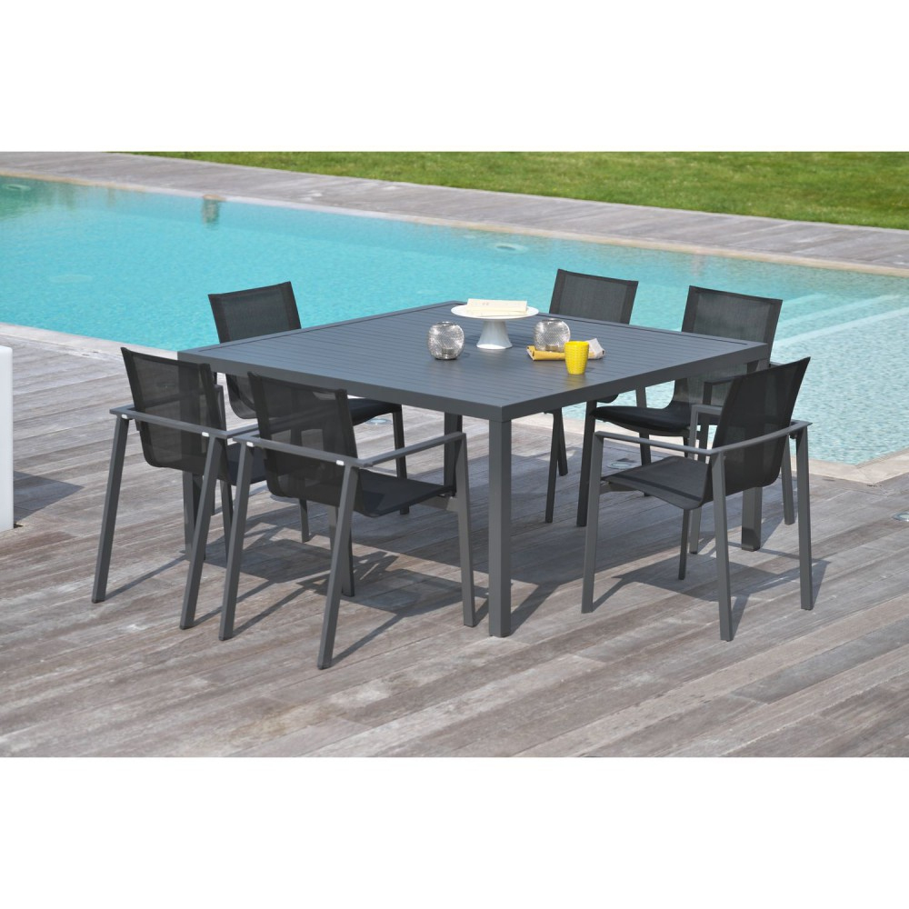 Table De Jardin Carrée 6 Personnes Miami - 145 X 145 Cm serapportantà Table Jardin 6 Personnes Table De Jardin Carrée 6 Personnes Miami - 145 X 145 Cm serapportantà Table Jardin 6 Personnes