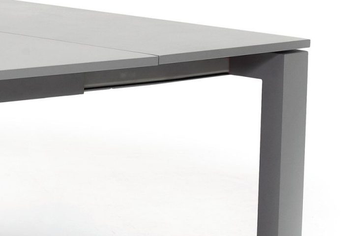 Table De Jardin Carrée En Alu Gris Avec Rallonge 150 / 210 intérieur Table Carrée Avec Rallonge