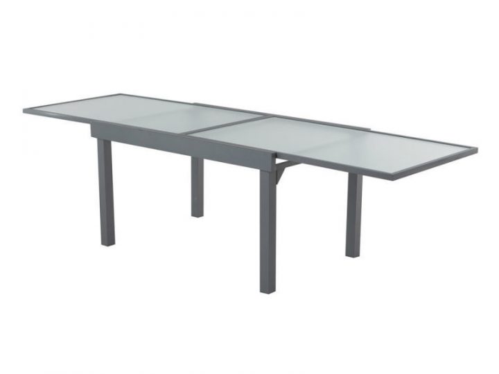 Table De Jardin En Aluminium Et Verre Extensible Grise intérieur Table De Jardin Conforama