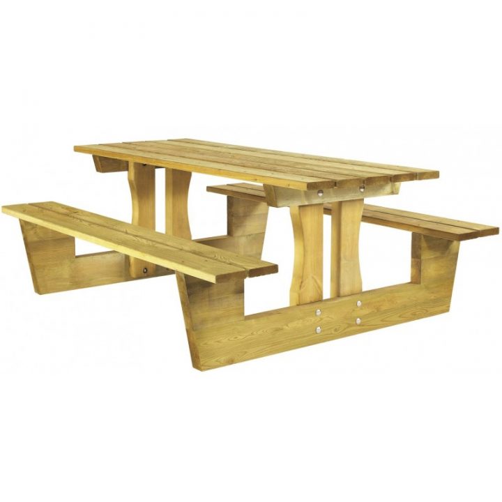 Table De Jardin En Bois Avec Banc Intégré, Table destiné Table De Jardin En Bois Avec Banc Integre
