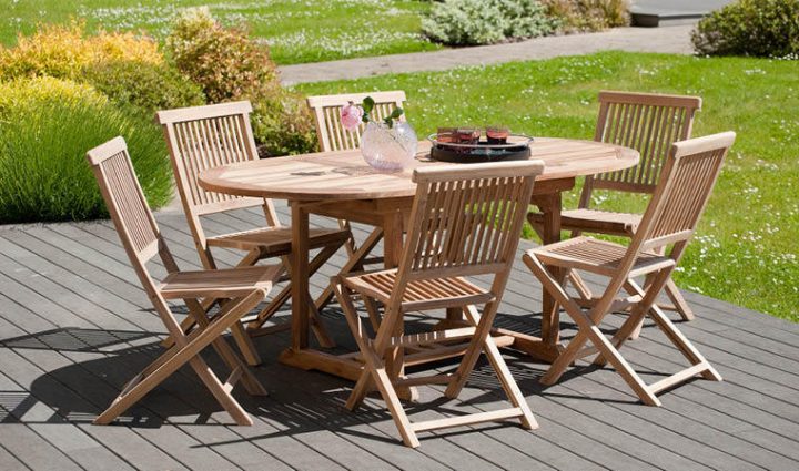 Table De Jardin En Bois Massif Teck Brut Avec Rallonge tout Salon De Jardin Teck Déstockage