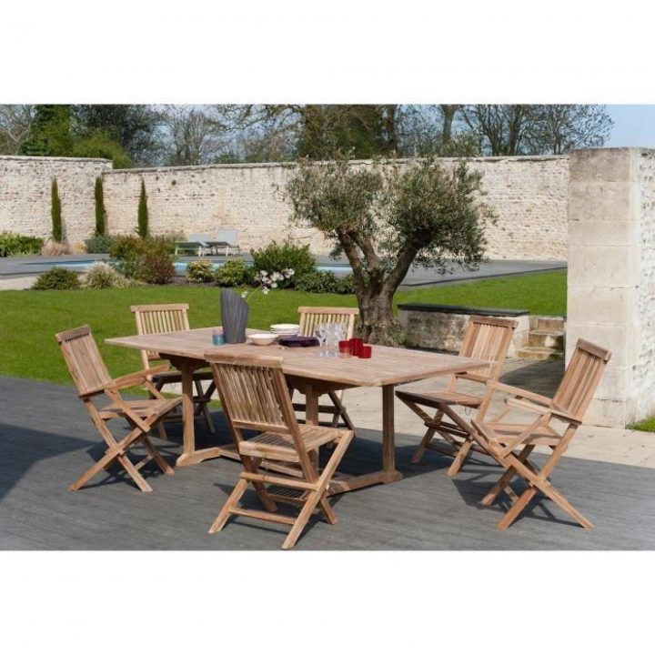 Table De Jardin En Bois Teck Massif Extensible 180 – 240 X serapportantà Table De Jardin Extensible Pas Cher