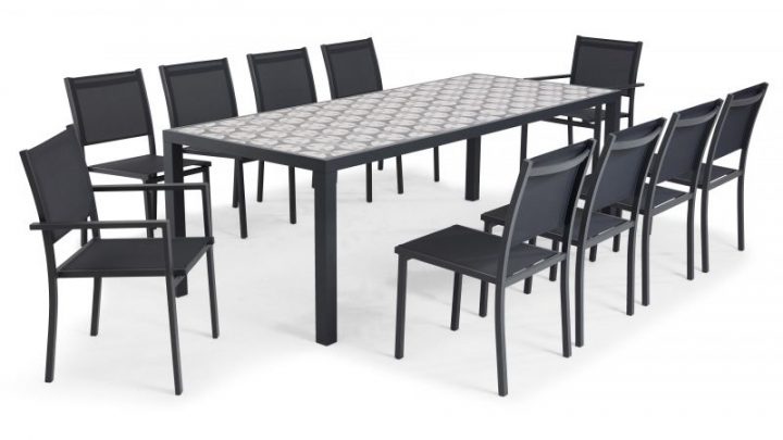 Table De Jardin En Céramique 10 Places Motif Cross | Tivoli encequiconcerne Table Jardin Ceramique