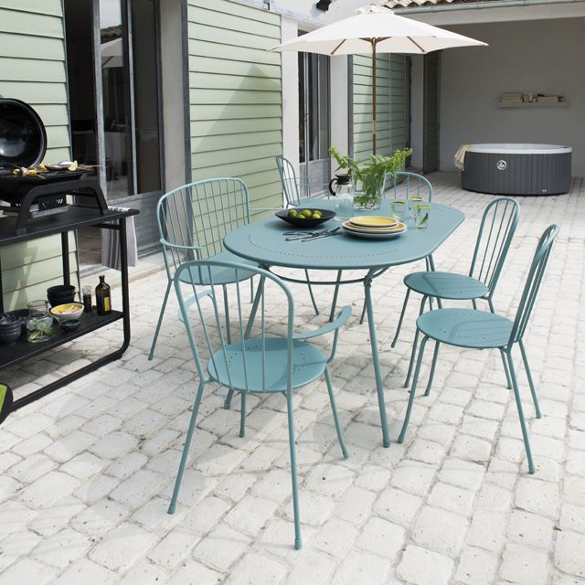 Table De Jardin En Métal Gloria 160 X 90 Cm Vert Phenix dedans Table De Jardin Castorama Table De Jardin En Métal Gloria 160 X 90 Cm Vert Phenix dedans Table De Jardin Castorama