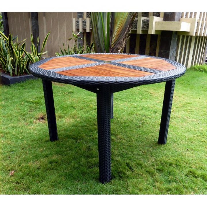 Table De Jardin En Teck En Résine Tressée Ronde Pliante tout Table Et Chaise De Jardin En Resine Table De Jardin En Teck En Résine Tressée Ronde Pliante tout Table Et Chaise De Jardin En Resine