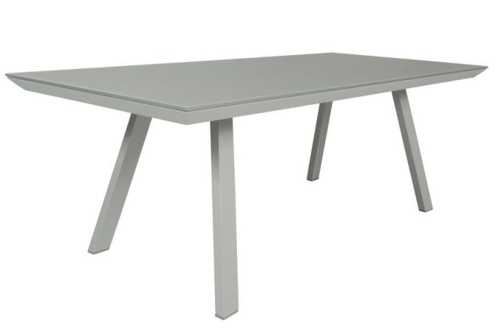 Table De Jardin En Verre, Alu Et Plateau En Biseau, Versace tout Table De Jardin Aluminium Et Verre