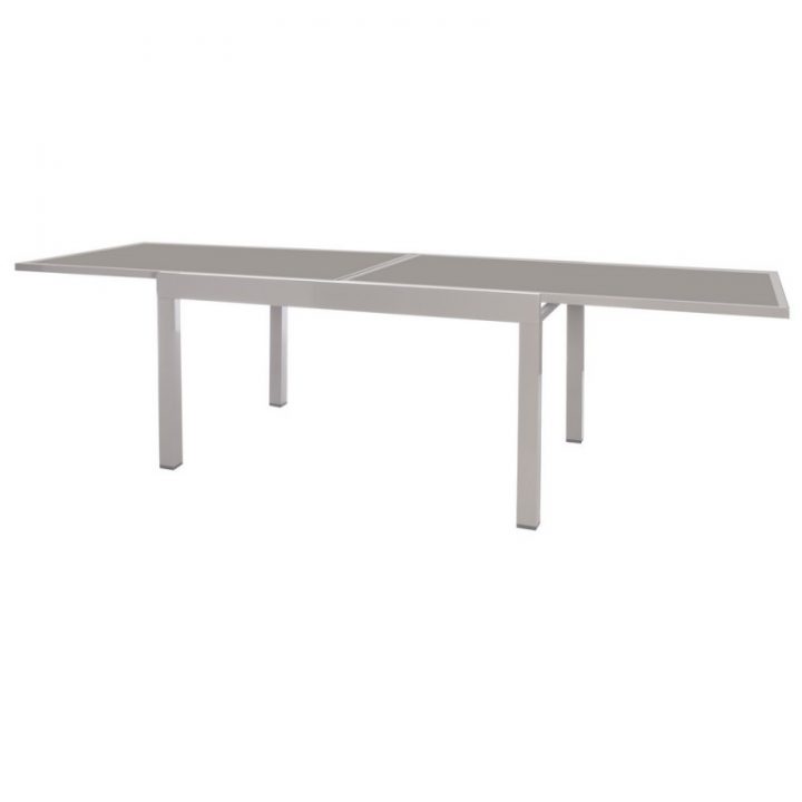Table De Jardin Extensible 135/270 En Aluminium Gris Et dedans Table De Jardin Aluminium Et Verre