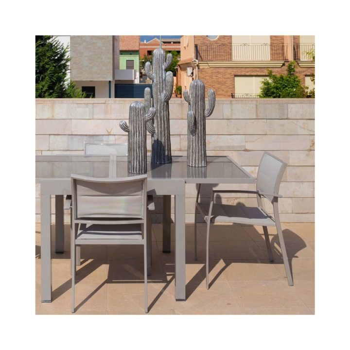 Table De Jardin Extensible 135 Cm En Verre Et Aluminium tout Table De Jardin Aluminium Et Verre