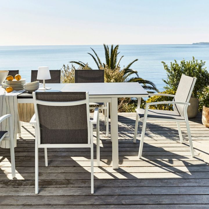 Table De Jardin Extensible En Verre Et Aluminium (6 À 10 tout Alinea Fauteuil Jardin
