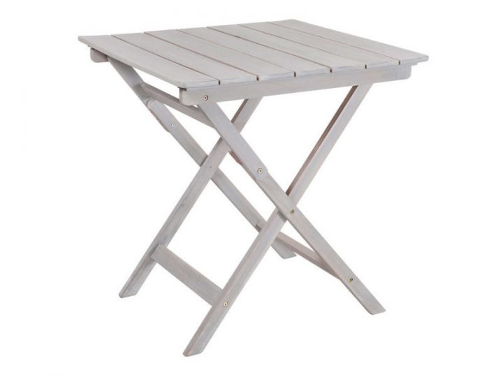 Table De Jardin Pliante En Acacia Gris 70C70Cm Silverwood dedans Table De Jardin Conforama