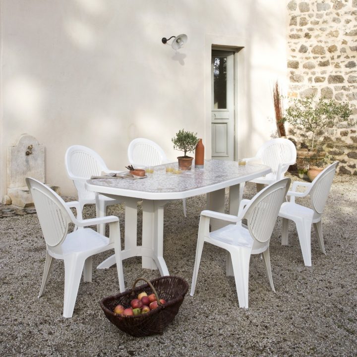 Table De Jardin Vega 220 X 100 Cm Blanc – Achat / Vente En dedans Table Vega Grosfillex Carrefour
