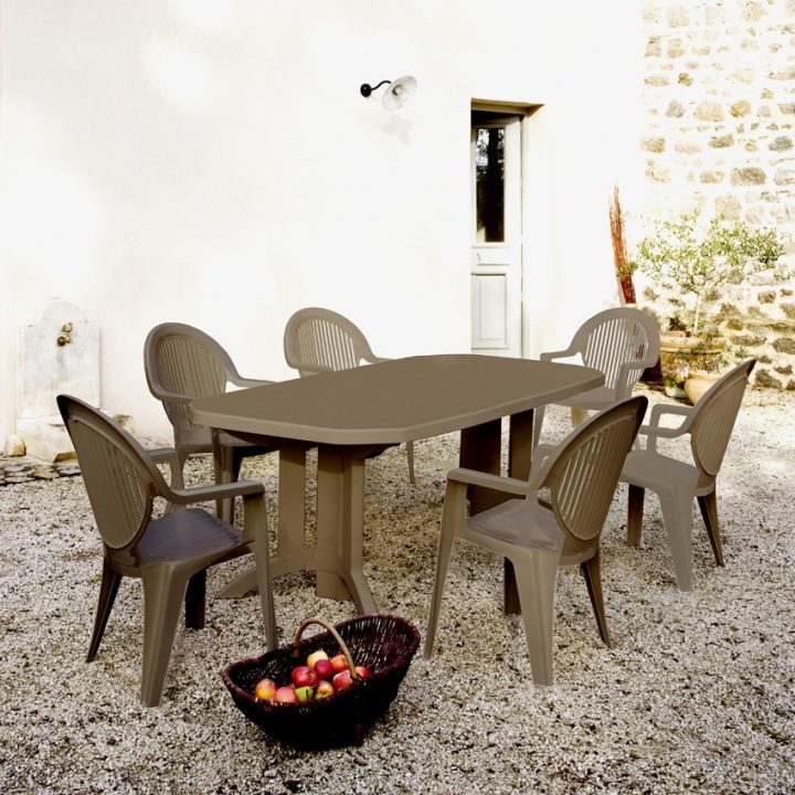 Table De Jardin Vega 220 X 100 Cm Taupe – Achat / Vente En intérieur Table Vega Grosfillex Carrefour