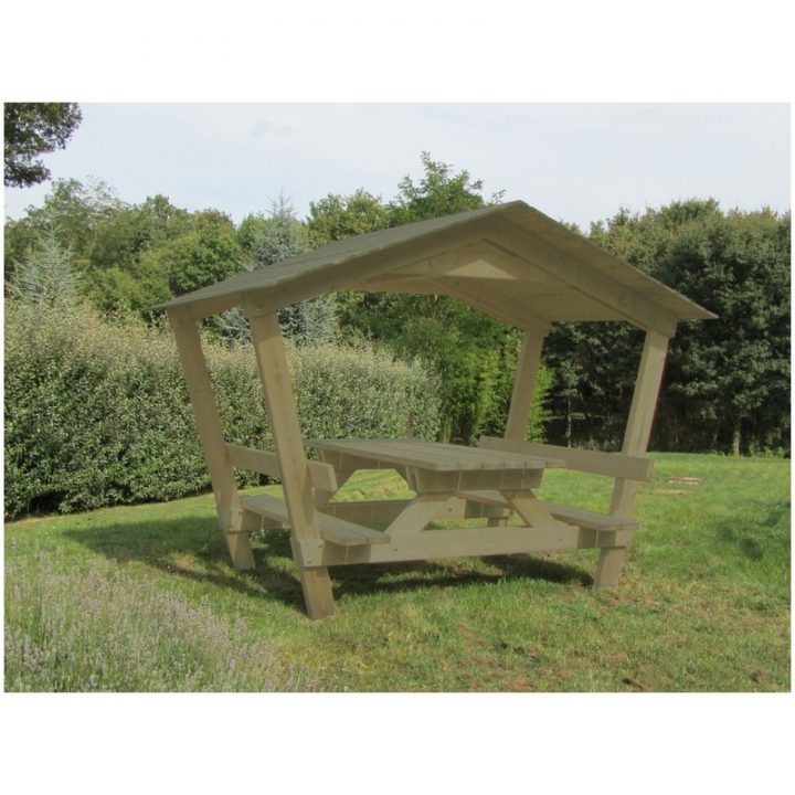 Table De Pique-Nique En Bois Avec Banc Intégré, Table De tout Table De Jardin En Bois Avec Banc Integre