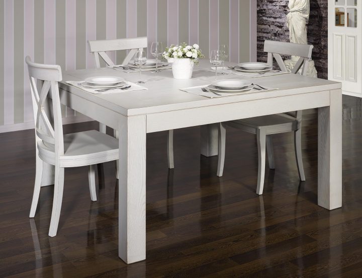 Table De Salle À Manger 140*140 Contemporaine Réalisée En Chêne Finition  Chêne Brossé Gris Perle encequiconcerne Table Salle A Manger 140 Cm